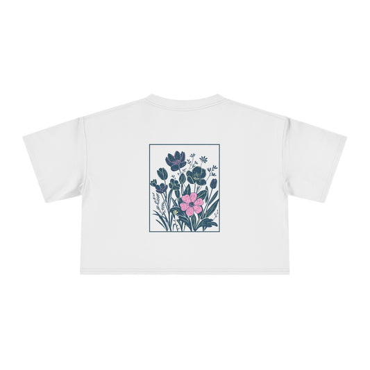Floral 'Full Bloom' Women's Crop Tee