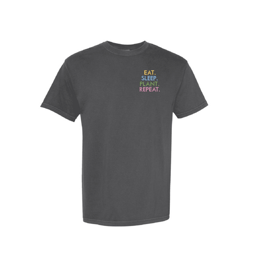 Eat Sleep Plant Repeat Embroidered T-Shirt