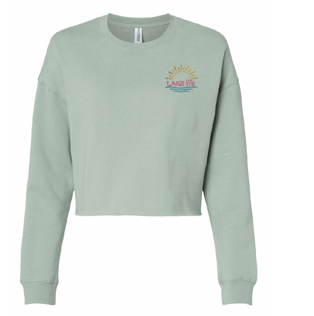 Lake Life Embroidered Sweatshirt Crop Top