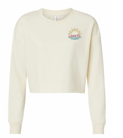 Lake Life Embroidered Sweatshirt Crop Top