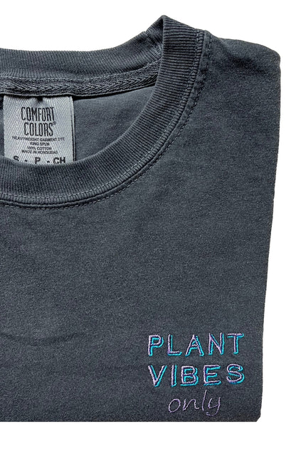 Plant Vibes Only Embroidered T-Shirt